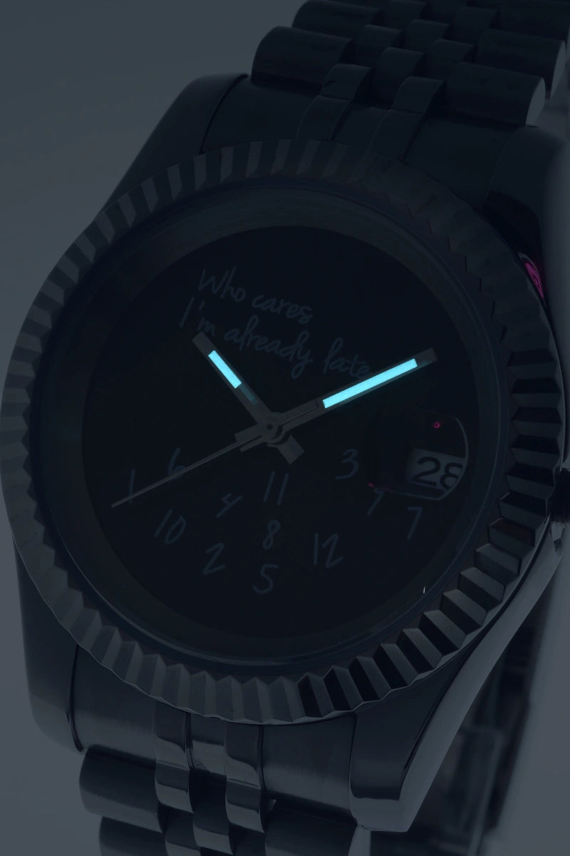 Image of Custom Datejust Black Who Cares? - SKYRIM WRIST 