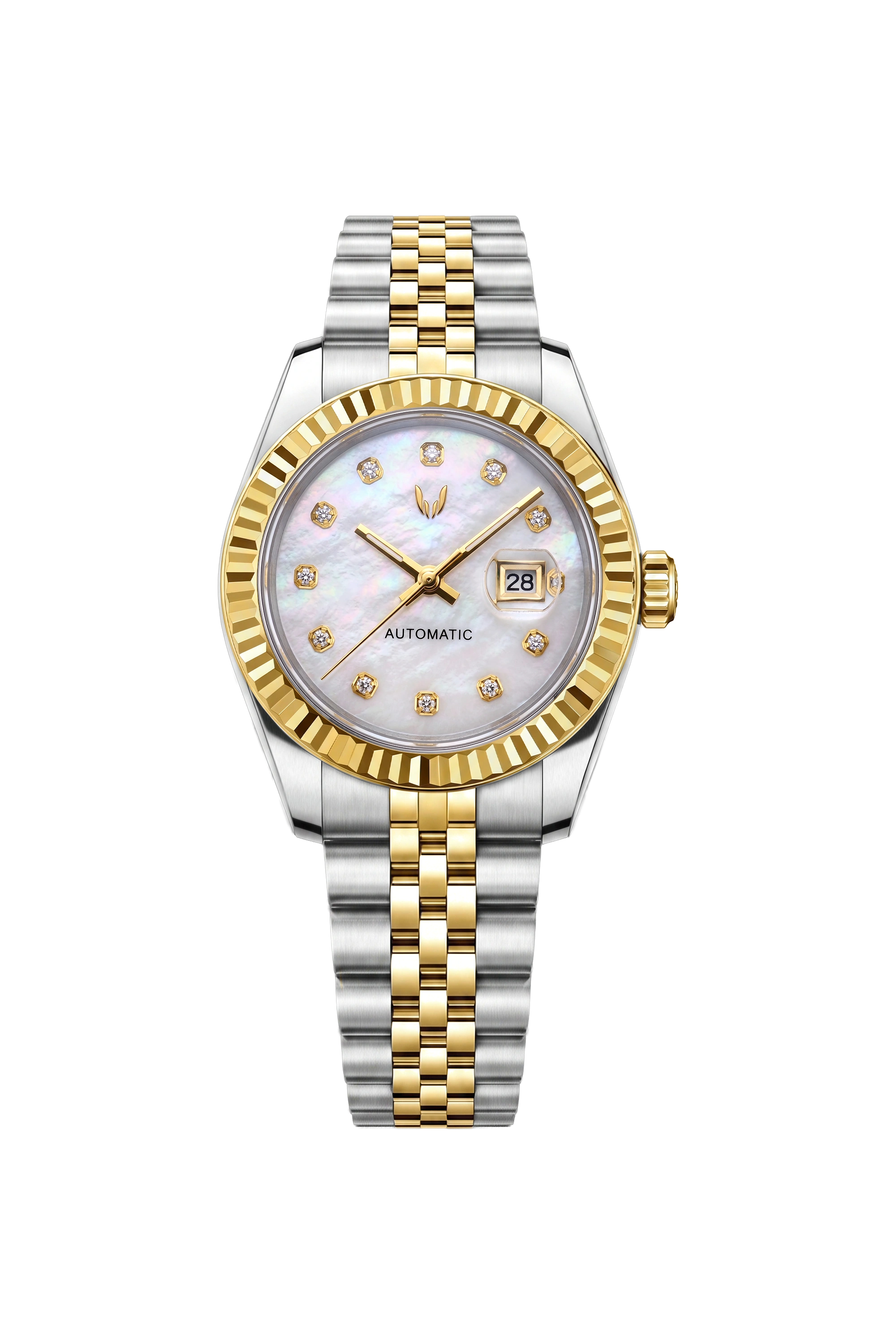 Custom Datejust Two Tone Pearl 31mm automatic watch from Skyrim Wrist