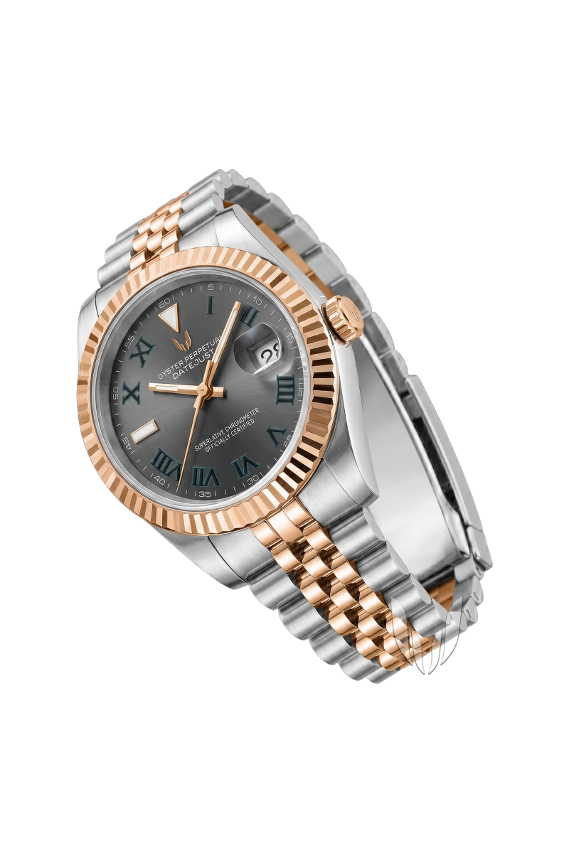Image of Custom Datejust Wimbledon Two-Tone Rose Gold Gray - SKYRIM WRIST 