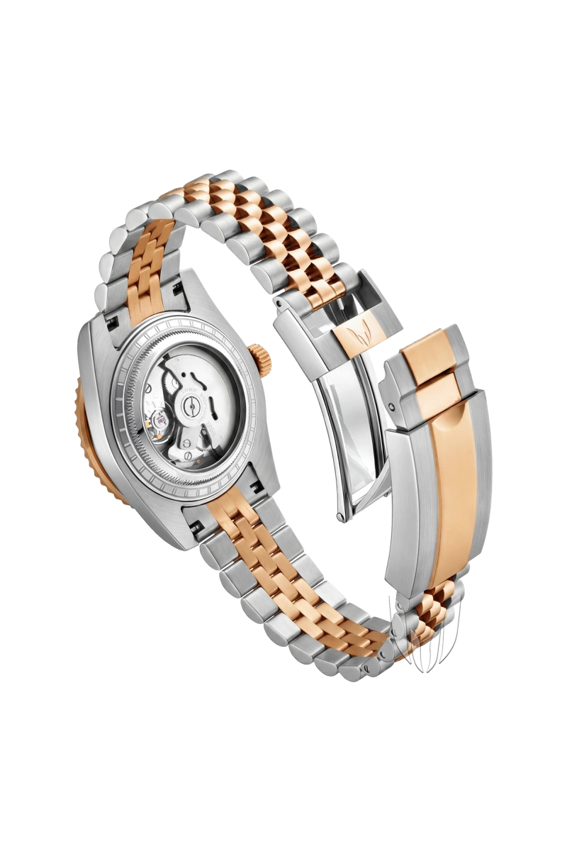Image of Custom Datejust Wimbledon Two-Tone Rose Gold Gray - SKYRIM WRIST 