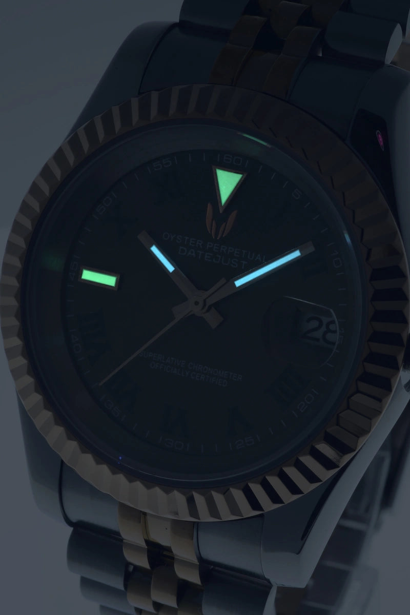 Image of Custom Datejust Wimbledon Two-Tone Rose Gold Gray - SKYRIM WRIST 