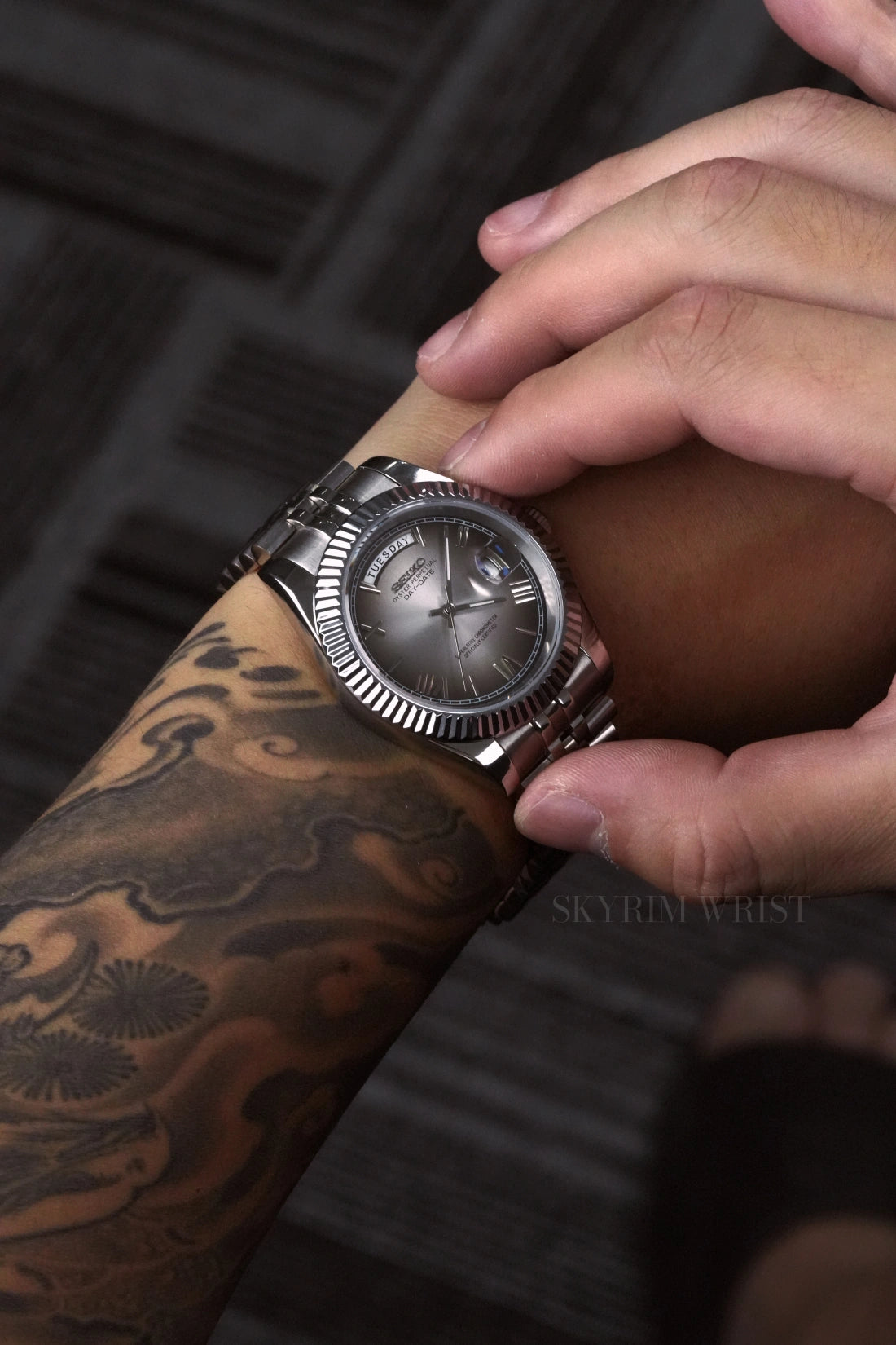 Image of Mod Day-Date Silver Mocha - SKYRIM WRIST 