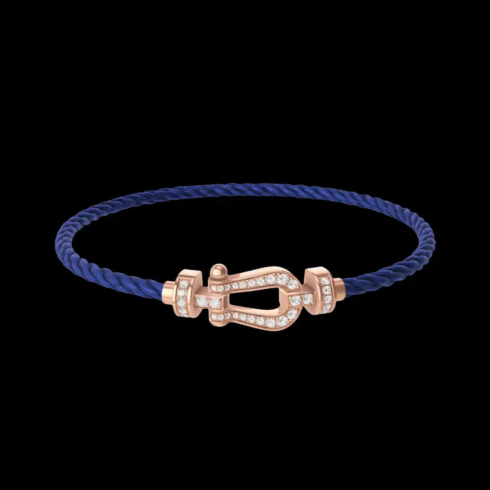 Force 10 Horseshoe Buckle Bracelet-Blue Gold Full Diamonds by skyrim trading llp