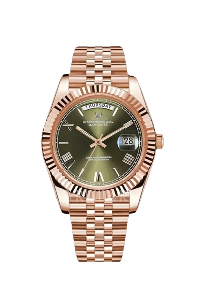 Image of Sovereign Day-Date Rose Gold Green - SKYRIM WRIST 