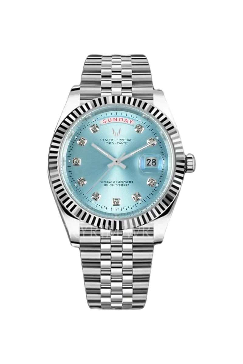Image of Sovereign Day-Date Sky Blue Diamond - SKYRIM WRIST 