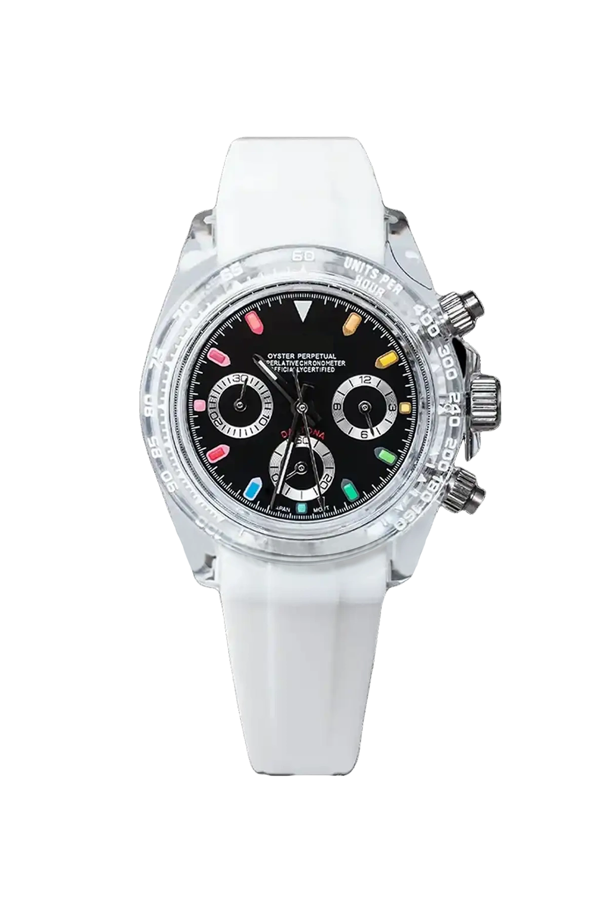 Mod Daytona Acrylic White Black Watch - SKYRIM WRIST 