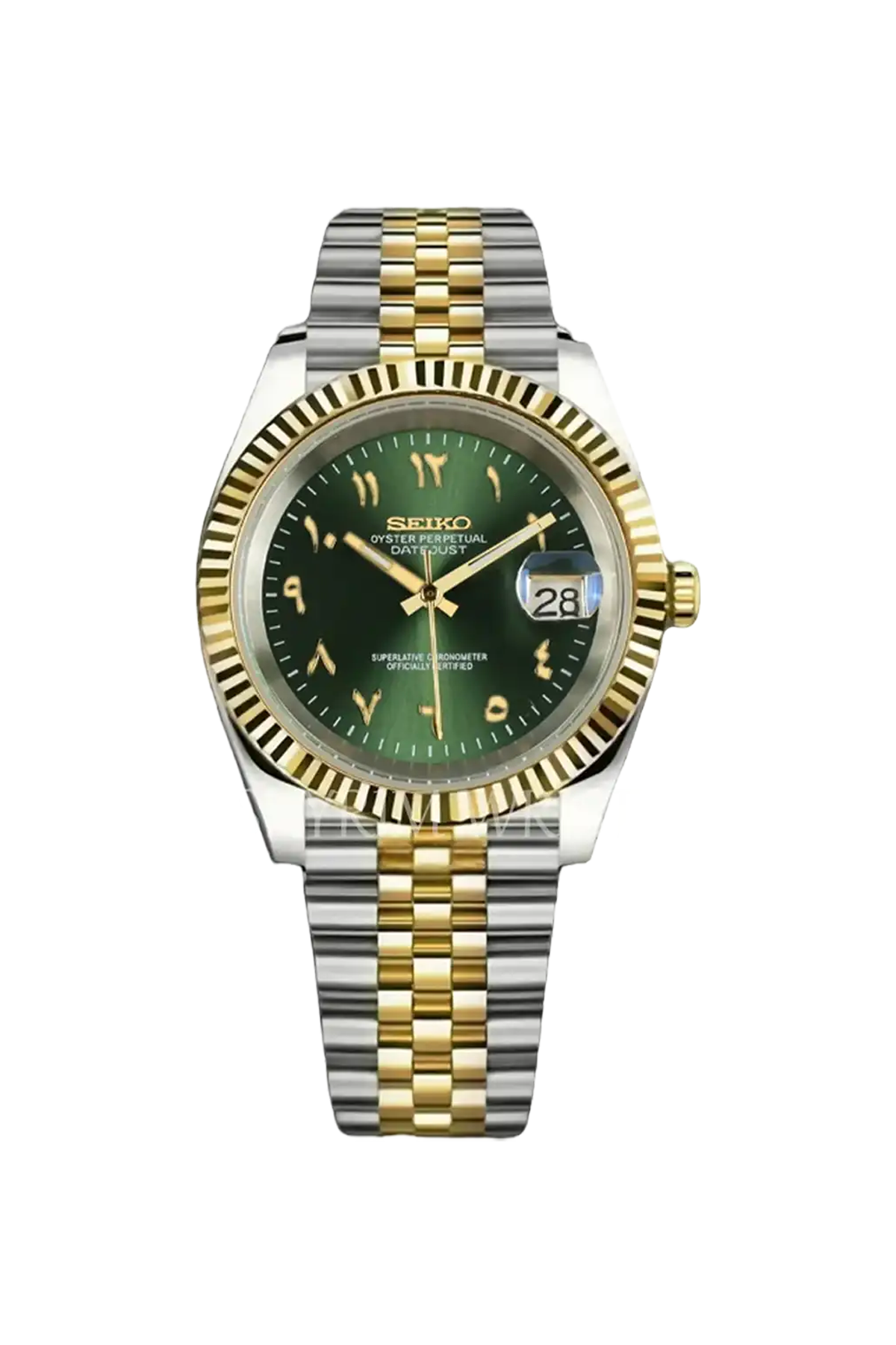 Mod Datejust Two-Tone Gold Arabic Green - SKYRIM WRIST 