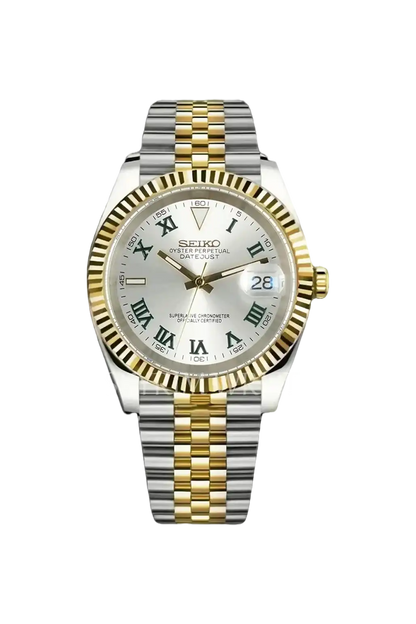 Mod Datejust Wimbledon Two-Tone Gold Silver - SKYRIM WRIST 