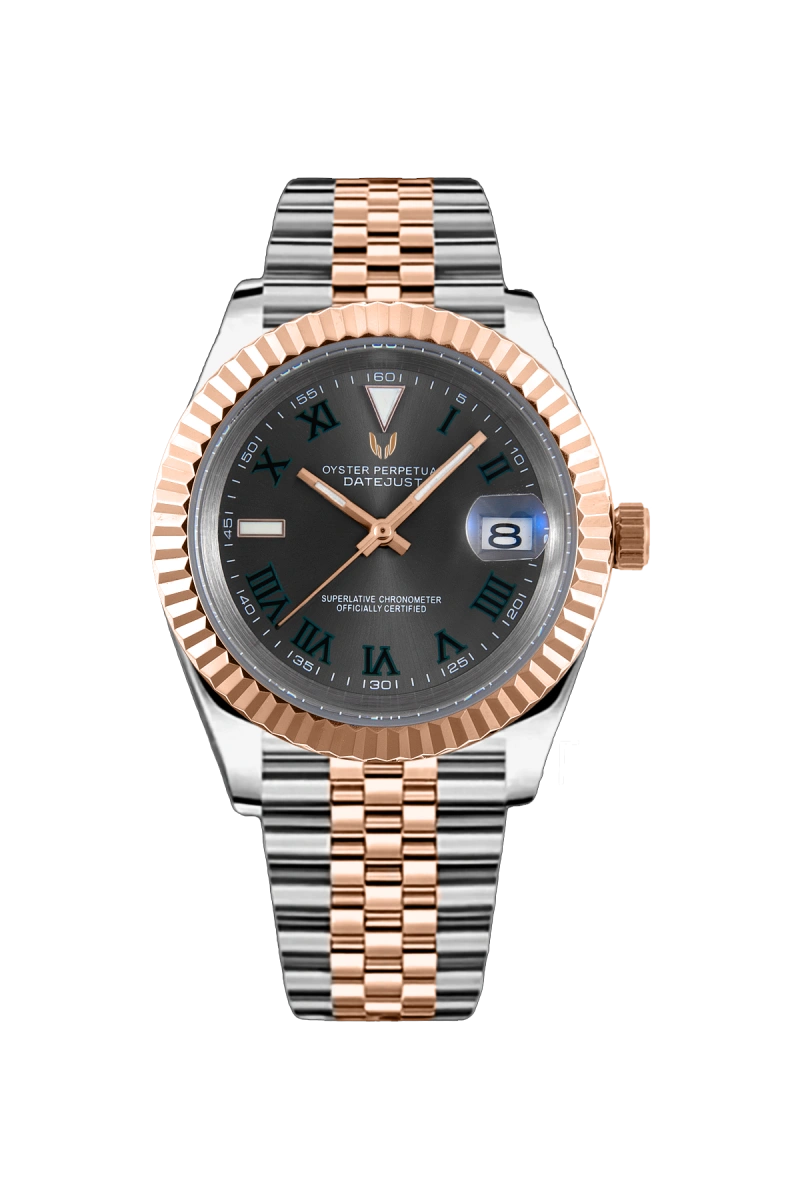 Image of Eternal Datejust Wimbledon Two-Tone Rose Gold Gray - SKYRIM WRIST 