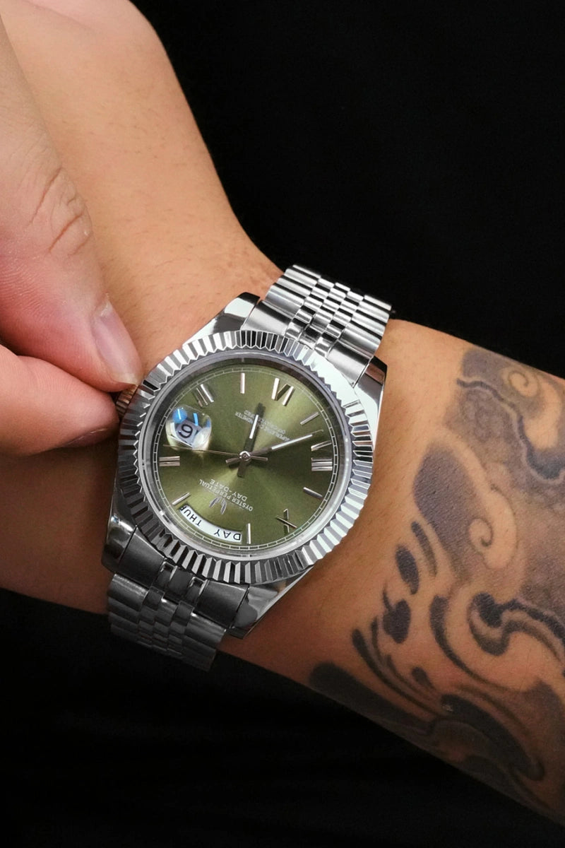 Image of Sovereign Day-Date Silver Green - SKYRIM WRIST 