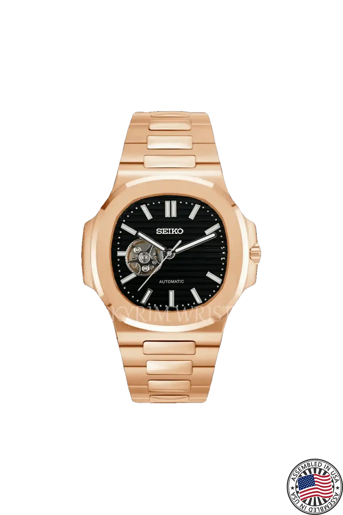 Mod Nautilus Rose Gold Skeleton Black by SKYRIM SEIKOMOD