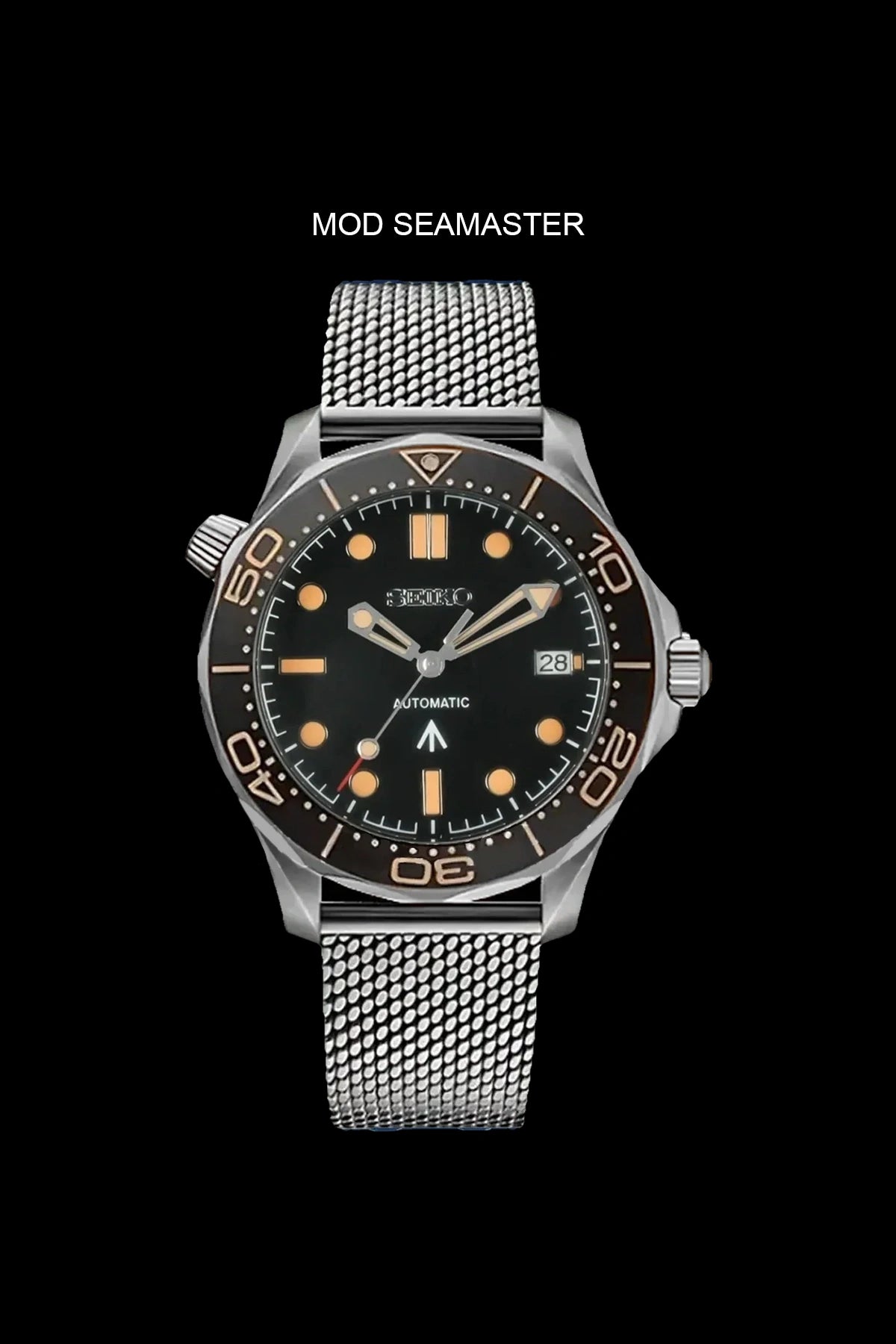 Seiko Mod Seamaster custom dive watch inspired by the Omega Seamaster design
