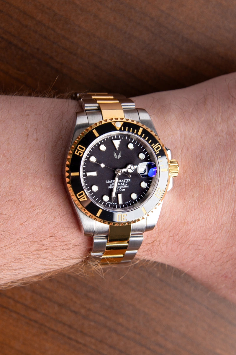 Image of Guardian Submariner Two-Tone Gold Black - SKYRIM WRIST 