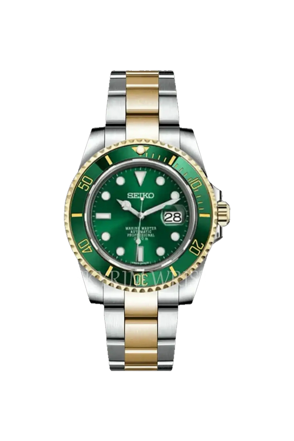 Mod Submariner Two-Tone Gold Green