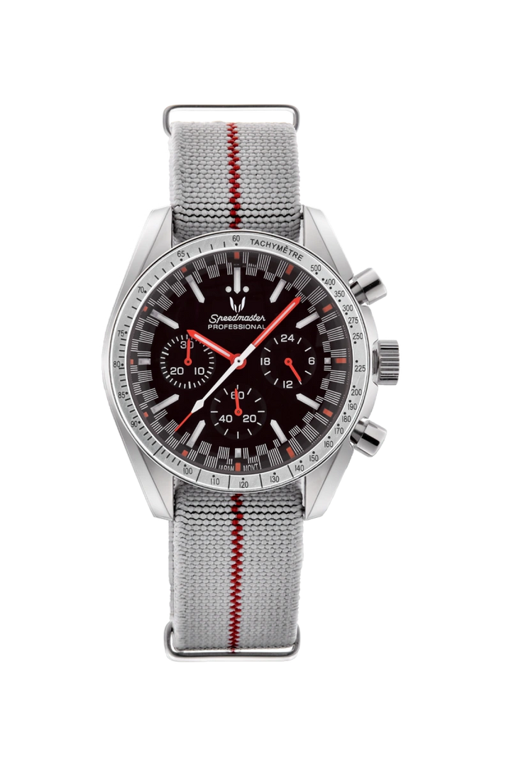 Custom Speedmaster Fuji Redline nylon strap watch from Skyrim Wrist