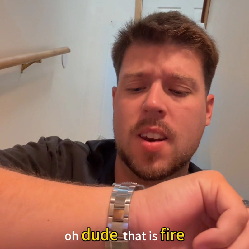 Cover photo of an influencer reviewing Skyrim custom watch video